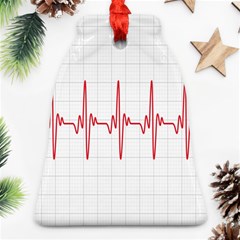 Cardiogram Vary Heart Rate Perform Line Red Plaid Wave Waves Chevron Bell Ornament (two Sides) by Mariart