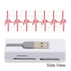 Cardiogram Vary Heart Rate Perform Line Red Plaid Wave Waves Chevron Memory Card Reader (stick)  by Mariart