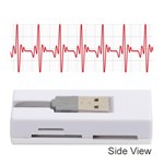 Cardiogram Vary Heart Rate Perform Line Red Plaid Wave Waves Chevron Memory Card Reader (Stick)  Front