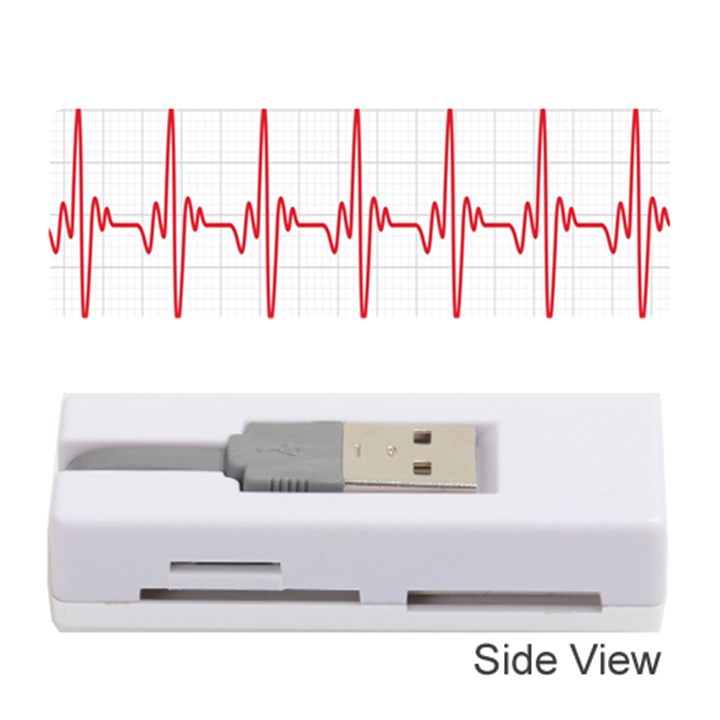 Cardiogram Vary Heart Rate Perform Line Red Plaid Wave Waves Chevron Memory Card Reader (Stick) 