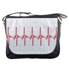 Cardiogram Vary Heart Rate Perform Line Red Plaid Wave Waves Chevron Messenger Bags by Mariart