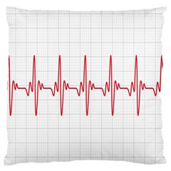 Cardiogram Vary Heart Rate Perform Line Red Plaid Wave Waves Chevron Large Cushion Case (one Side) by Mariart