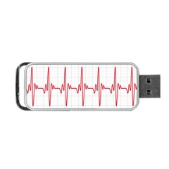 Cardiogram Vary Heart Rate Perform Line Red Plaid Wave Waves Chevron Portable Usb Flash (two Sides) by Mariart