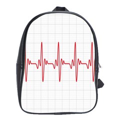 Cardiogram Vary Heart Rate Perform Line Red Plaid Wave Waves Chevron School Bags (xl)  by Mariart