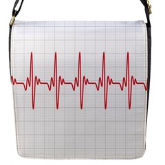 Cardiogram Vary Heart Rate Perform Line Red Plaid Wave Waves Chevron Flap Messenger Bag (s) by Mariart