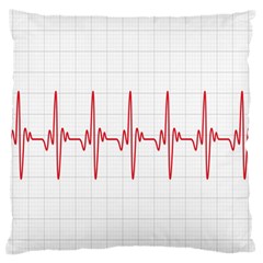 Cardiogram Vary Heart Rate Perform Line Red Plaid Wave Waves Chevron Standard Flano Cushion Case (two Sides) by Mariart