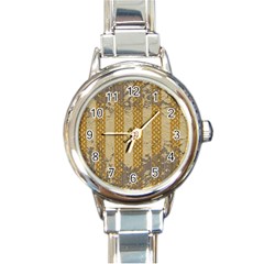 Wall Paper Old Line Vertical Round Italian Charm Watch