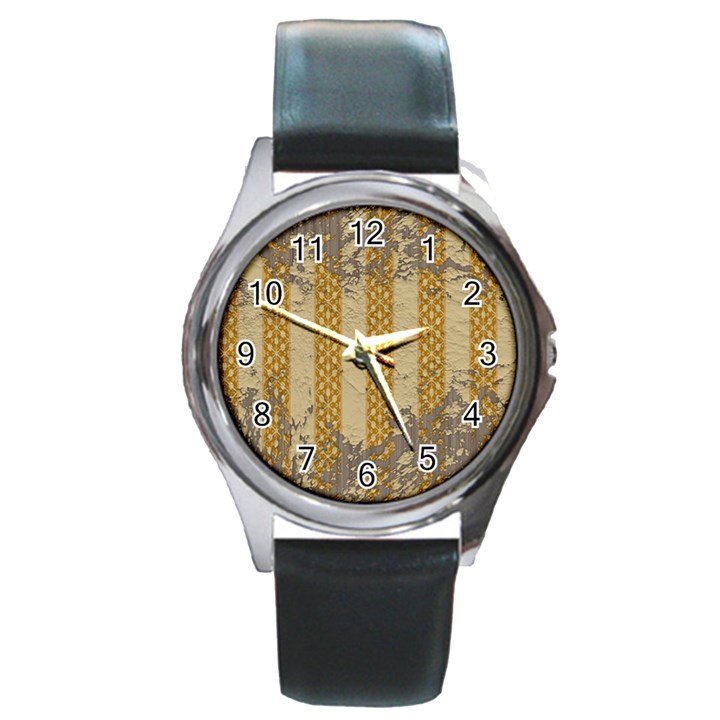 Wall Paper Old Line Vertical Round Metal Watch