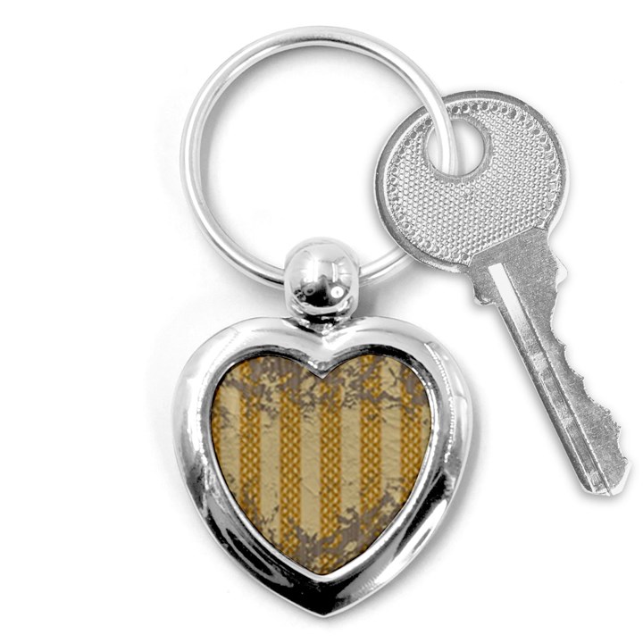 Wall Paper Old Line Vertical Key Chains (Heart) 