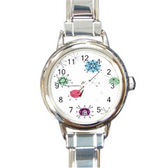 Atomic Starbursts Circle Line Polka Round Italian Charm Watch by Mariart