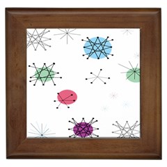 Atomic Starbursts Circle Line Polka Framed Tiles