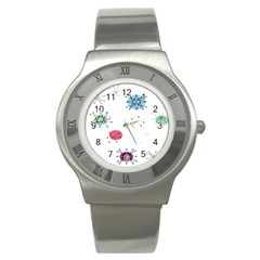 Atomic Starbursts Circle Line Polka Stainless Steel Watch by Mariart