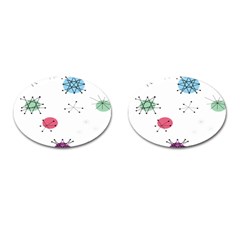 Atomic Starbursts Circle Line Polka Cufflinks (oval) by Mariart