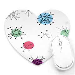 Atomic Starbursts Circle Line Polka Heart Mousepads by Mariart