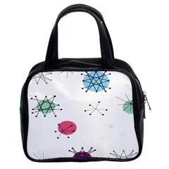 Atomic Starbursts Circle Line Polka Classic Handbags (2 Sides) by Mariart