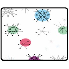 Atomic Starbursts Circle Line Polka Fleece Blanket (medium)  by Mariart