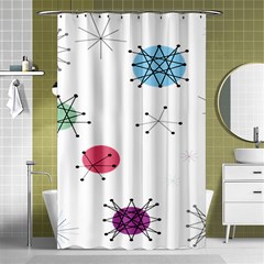 Atomic Starbursts Circle Line Polka Shower Curtain 48  X 72  (small)  by Mariart