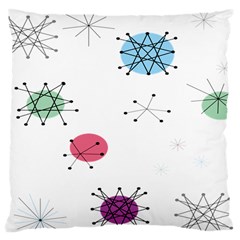 Atomic Starbursts Circle Line Polka Large Cushion Case (one Side) by Mariart