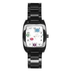 Atomic Starbursts Circle Line Polka Stainless Steel Barrel Watch by Mariart