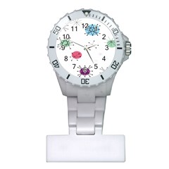 Atomic Starbursts Circle Line Polka Plastic Nurses Watch by Mariart