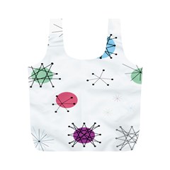 Atomic Starbursts Circle Line Polka Full Print Recycle Bags (m)  by Mariart