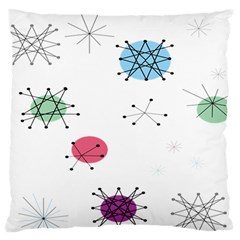 Atomic Starbursts Circle Line Polka Large Flano Cushion Case (one Side) by Mariart