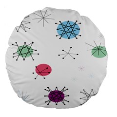 Atomic Starbursts Circle Line Polka Large 18  Premium Flano Round Cushions