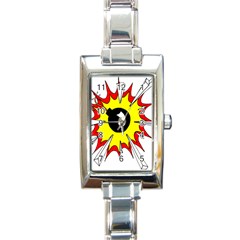 Book Explosion Boom Dinamite Rectangle Italian Charm Watch by Mariart