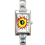 Book Explosion Boom Dinamite Rectangle Italian Charm Watch Front