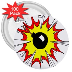 Book Explosion Boom Dinamite 3  Buttons (100 Pack)  by Mariart