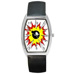 Book Explosion Boom Dinamite Barrel Style Metal Watch by Mariart