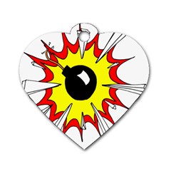 Book Explosion Boom Dinamite Dog Tag Heart (one Side)