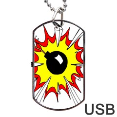 Book Explosion Boom Dinamite Dog Tag Usb Flash (two Sides) by Mariart