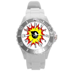 Book Explosion Boom Dinamite Round Plastic Sport Watch (l) by Mariart