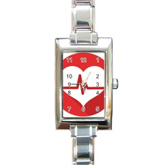 Cardiologist Hypertension Rheumatology Specialists Heart Rate Red Love Rectangle Italian Charm Watch by Mariart