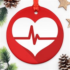 Cardiologist Hypertension Rheumatology Specialists Heart Rate Red Love Ornament (round) by Mariart