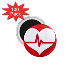 Cardiologist Hypertension Rheumatology Specialists Heart Rate Red Love 1 75  Magnets (100 Pack) 