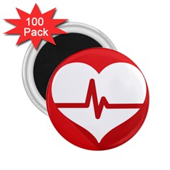 Cardiologist Hypertension Rheumatology Specialists Heart Rate Red Love 2 25  Magnets (100 Pack) 