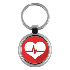 Cardiologist Hypertension Rheumatology Specialists Heart Rate Red Love Key Chains (round)  by Mariart