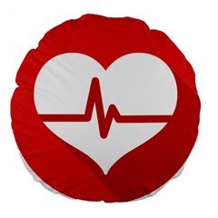 Cardiologist Hypertension Rheumatology Specialists Heart Rate Red Love Large 18  Premium Flano Round Cushions by Mariart