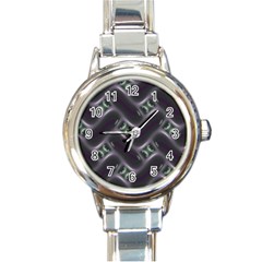 Closeup Purple Line Round Italian Charm Watch by Mariart