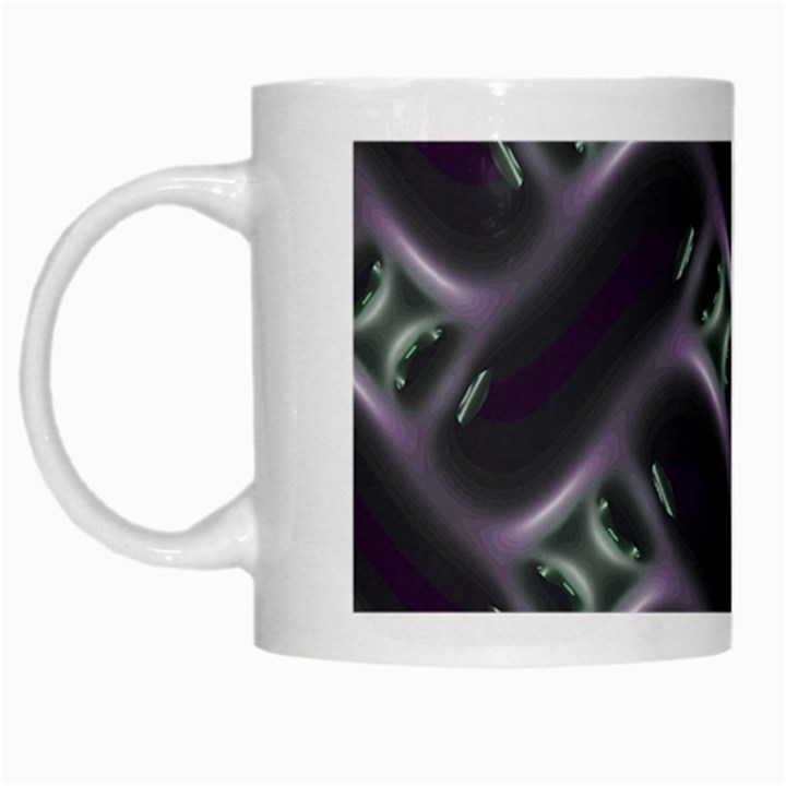 Closeup Purple Line White Mugs