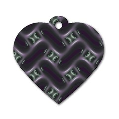 Closeup Purple Line Dog Tag Heart (two Sides) by Mariart