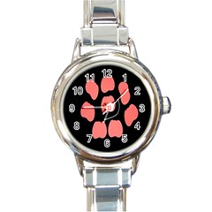 Craft Pink Black Polka Spot Round Italian Charm Watch by Mariart