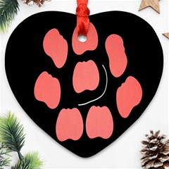 Craft Pink Black Polka Spot Ornament (heart) by Mariart