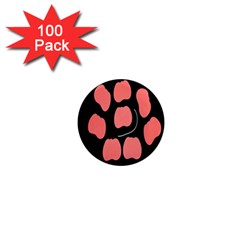 Craft Pink Black Polka Spot 1  Mini Magnets (100 Pack) 