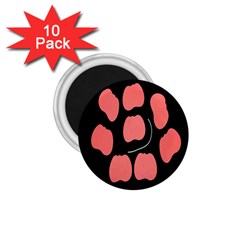 Craft Pink Black Polka Spot 1 75  Magnets (10 Pack)  by Mariart