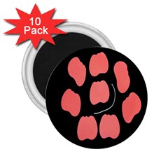 Craft Pink Black Polka Spot 2 25  Magnets (10 Pack)  by Mariart