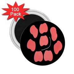 Craft Pink Black Polka Spot 2 25  Magnets (100 Pack) 