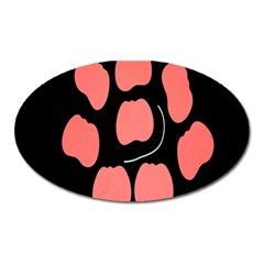 Craft Pink Black Polka Spot Oval Magnet by Mariart